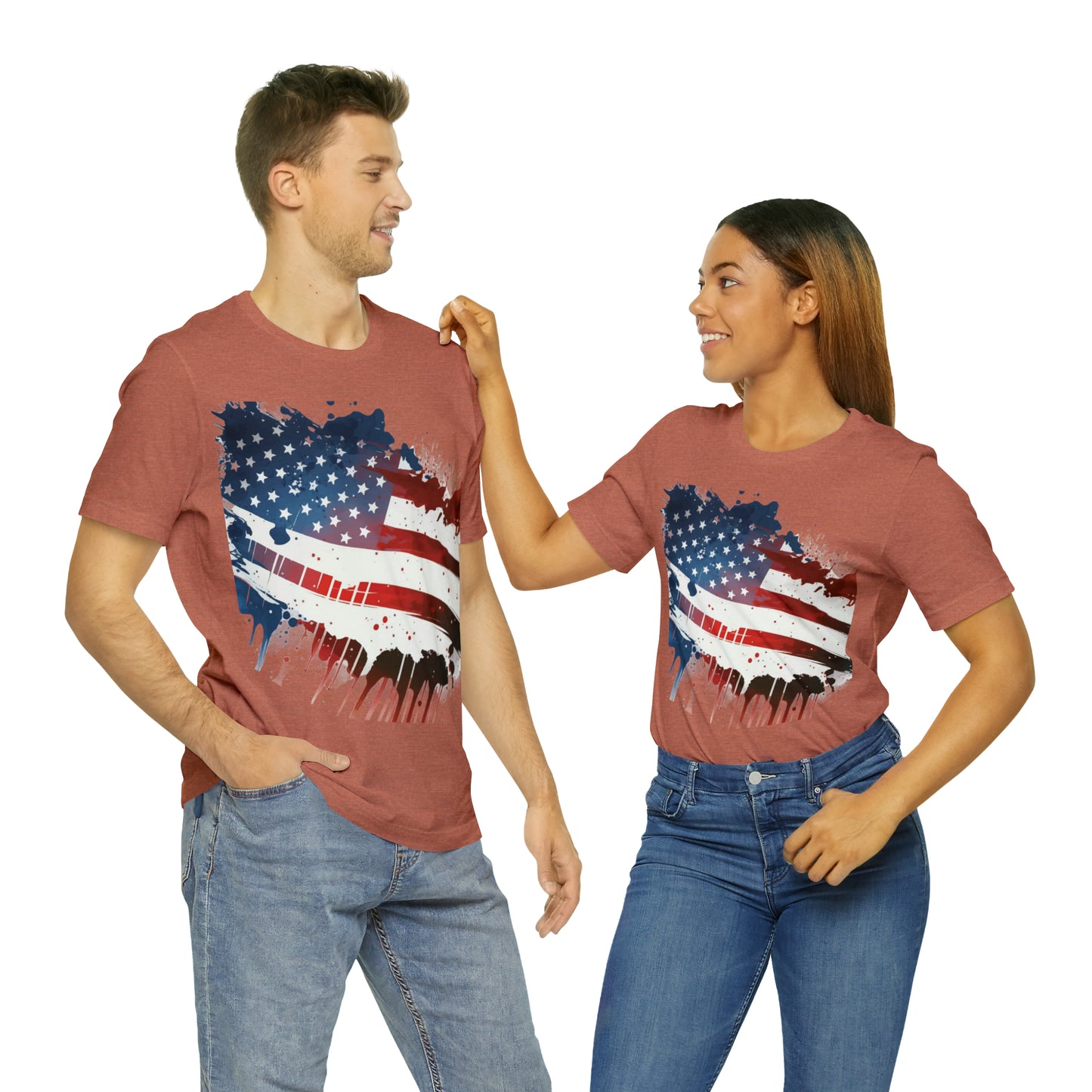 American Flag Unisex Jersey Short Sleeve Tee Patriotic July 4th