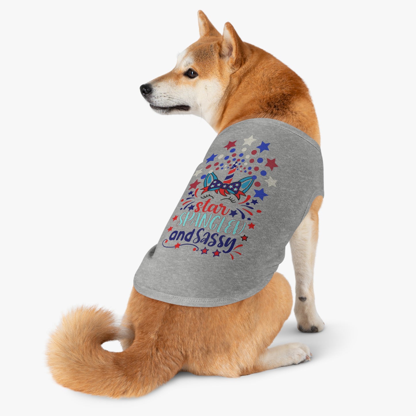 Patriotic Pet Shirt 4th of July Star Spangled and Sassy