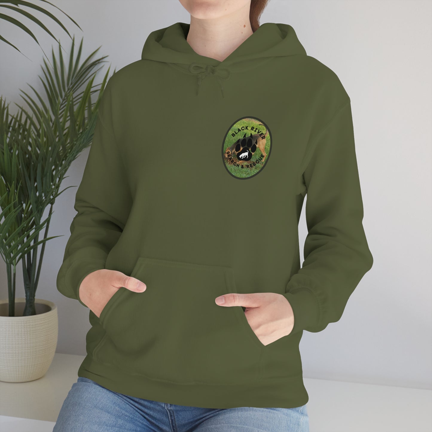 Black River Search & Rescue Logo with Lucy Unisex Heavy Blend™ Hooded Sweatshirt