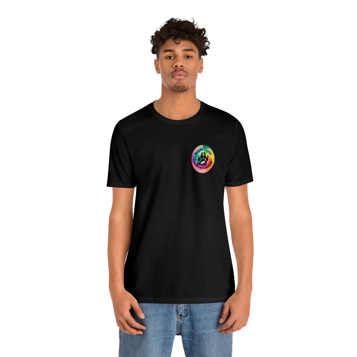 Tie Dye Black River Search & Rescue Logo Unisex Jersey Short Sleeve Tee