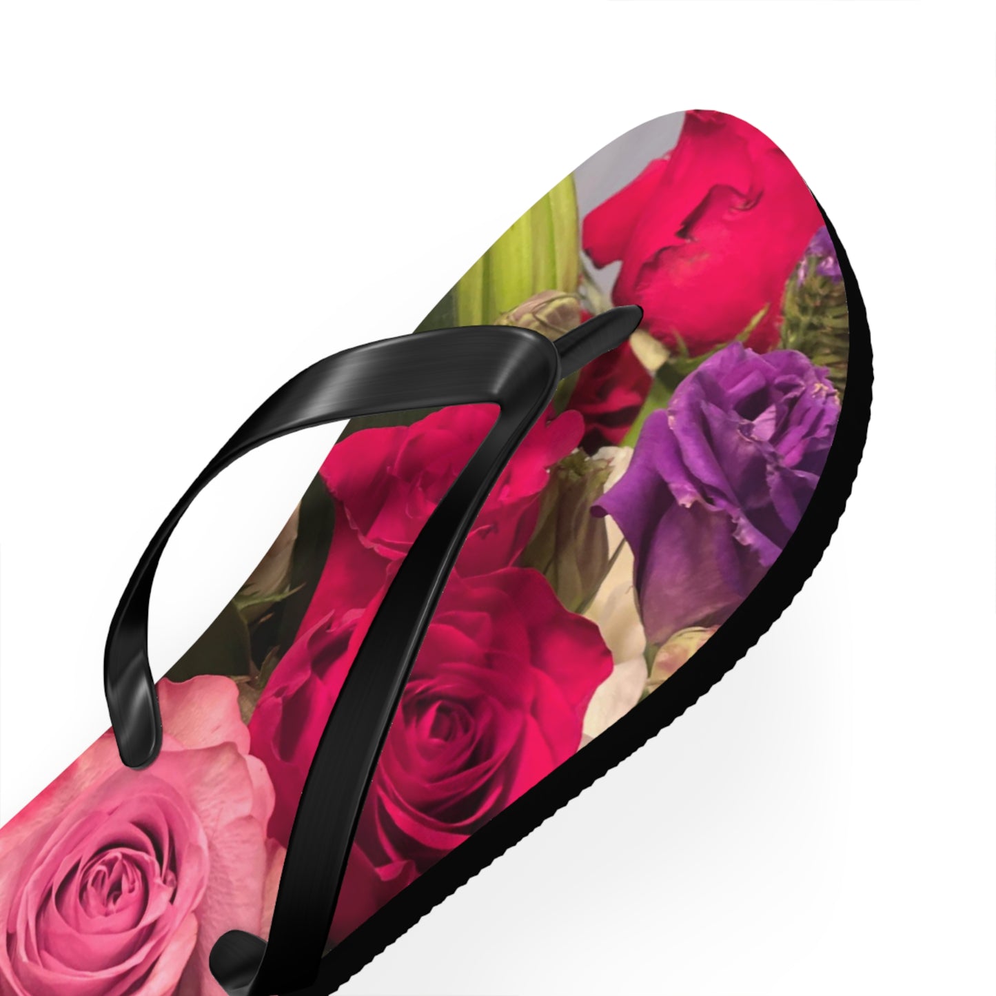 Flip Flops, roses, flowers, red, pink, purple