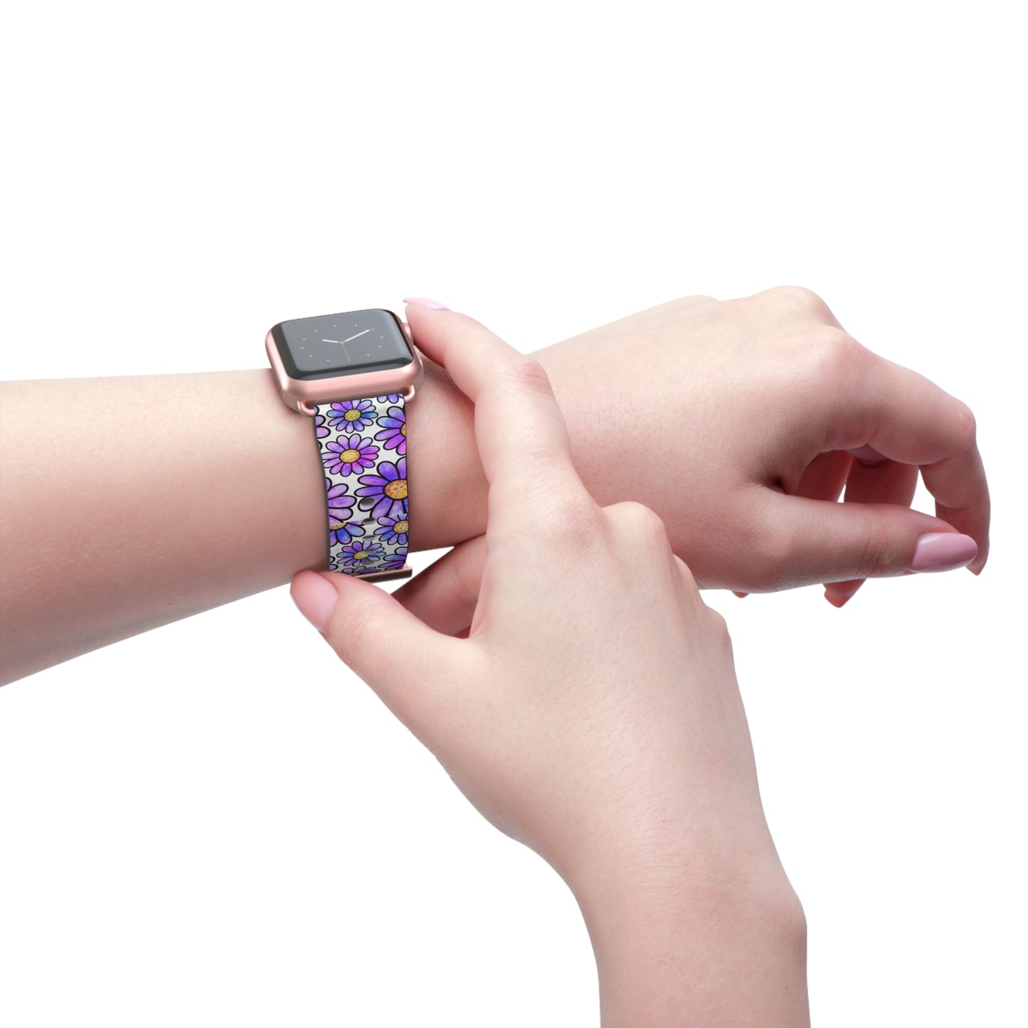 Retro Purple Flower Apple Watch Band
