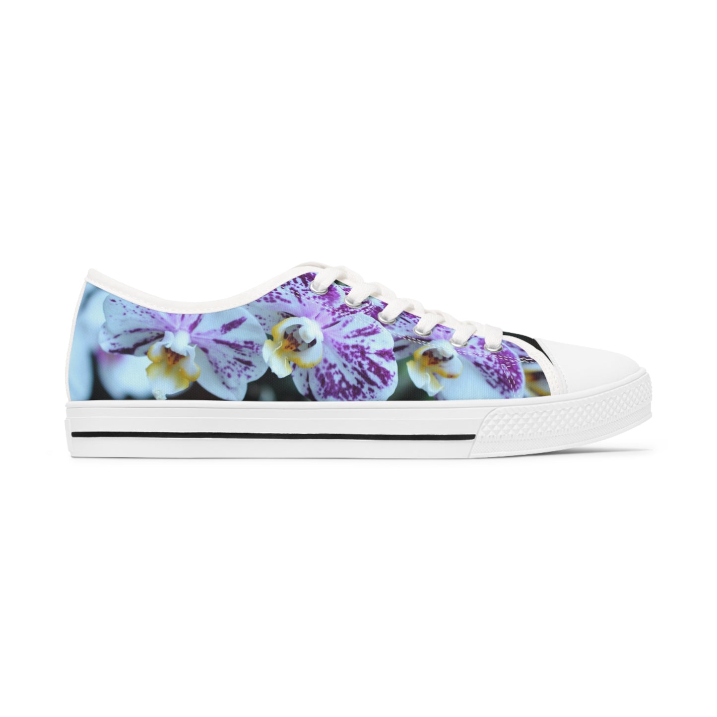 Women's Low Top Sneakers, Orchids, Purple, Flower