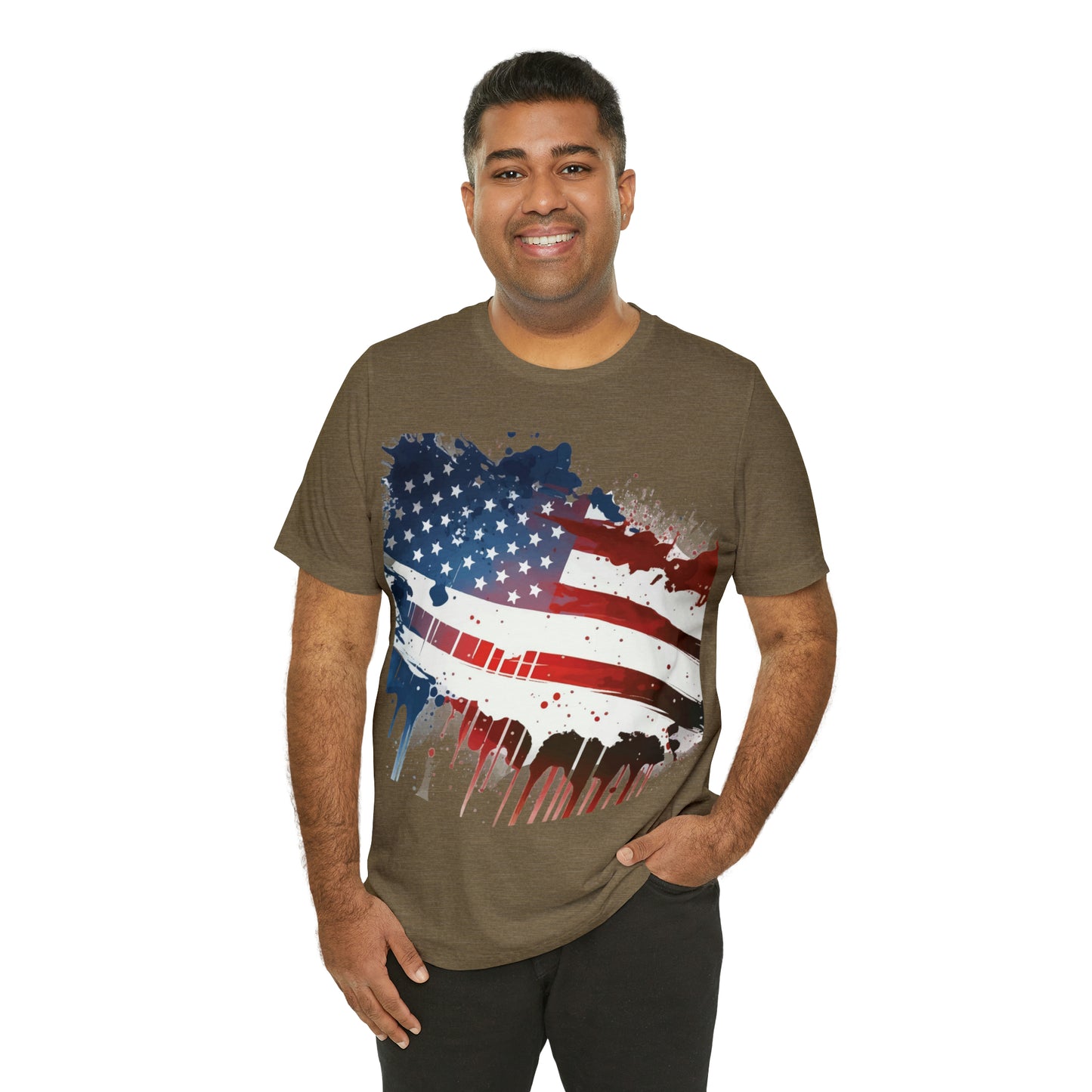 American Flag Unisex Jersey Short Sleeve Tee Patriotic July 4th