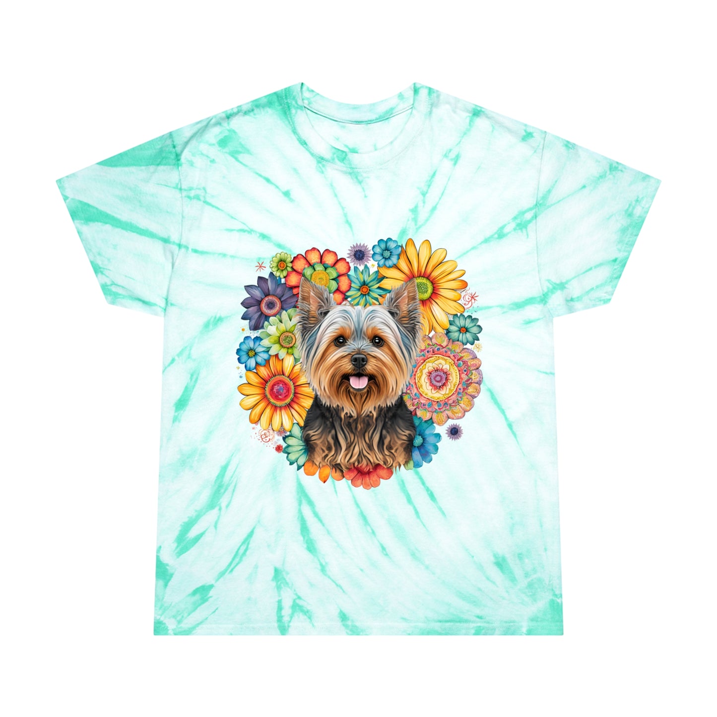 Yorkie pawprint Love Tie-Dye Tee, Cyclone