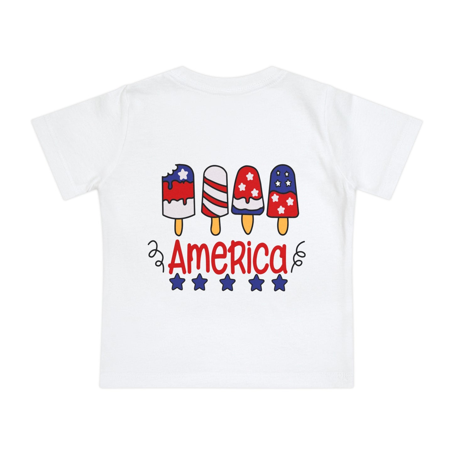 Red White and Cute 4th of July Baby Short Sleeve T-Shirt Patriotic