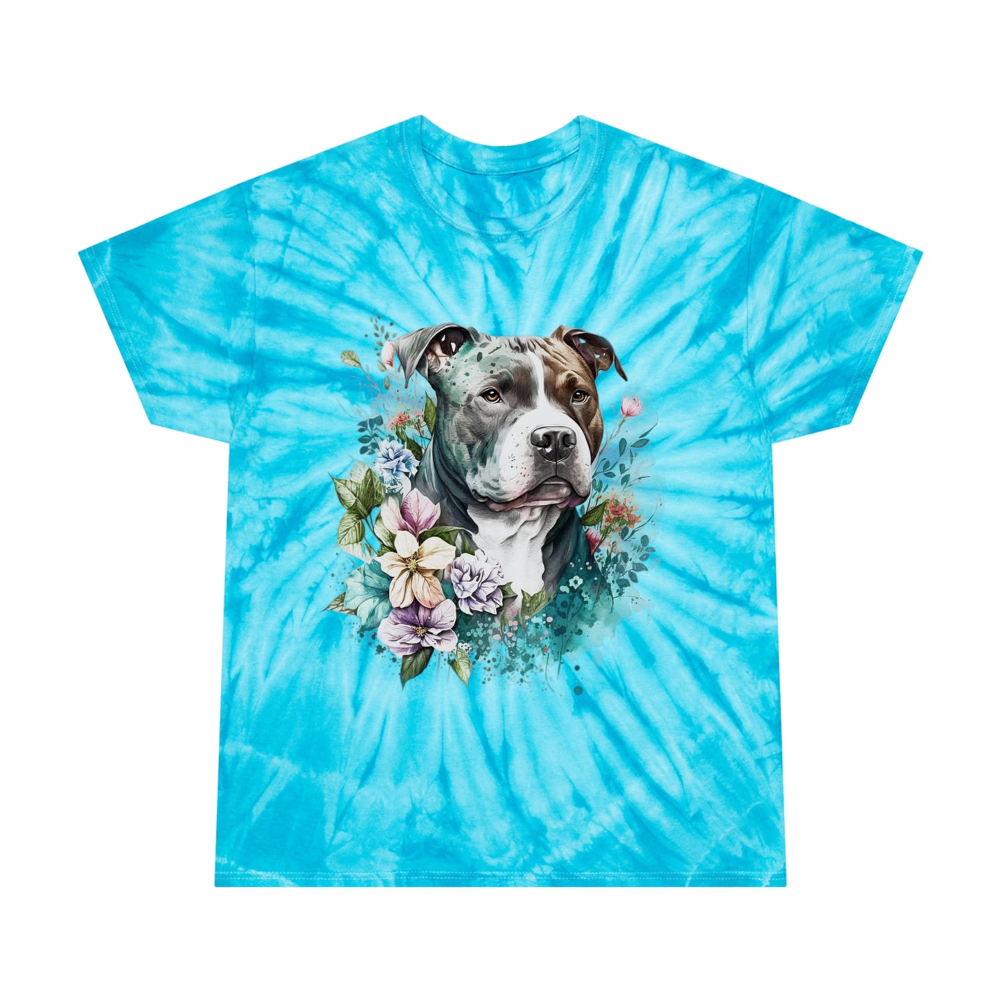 Pitbull pawprint Love Tie-Dye Tee, Cyclone