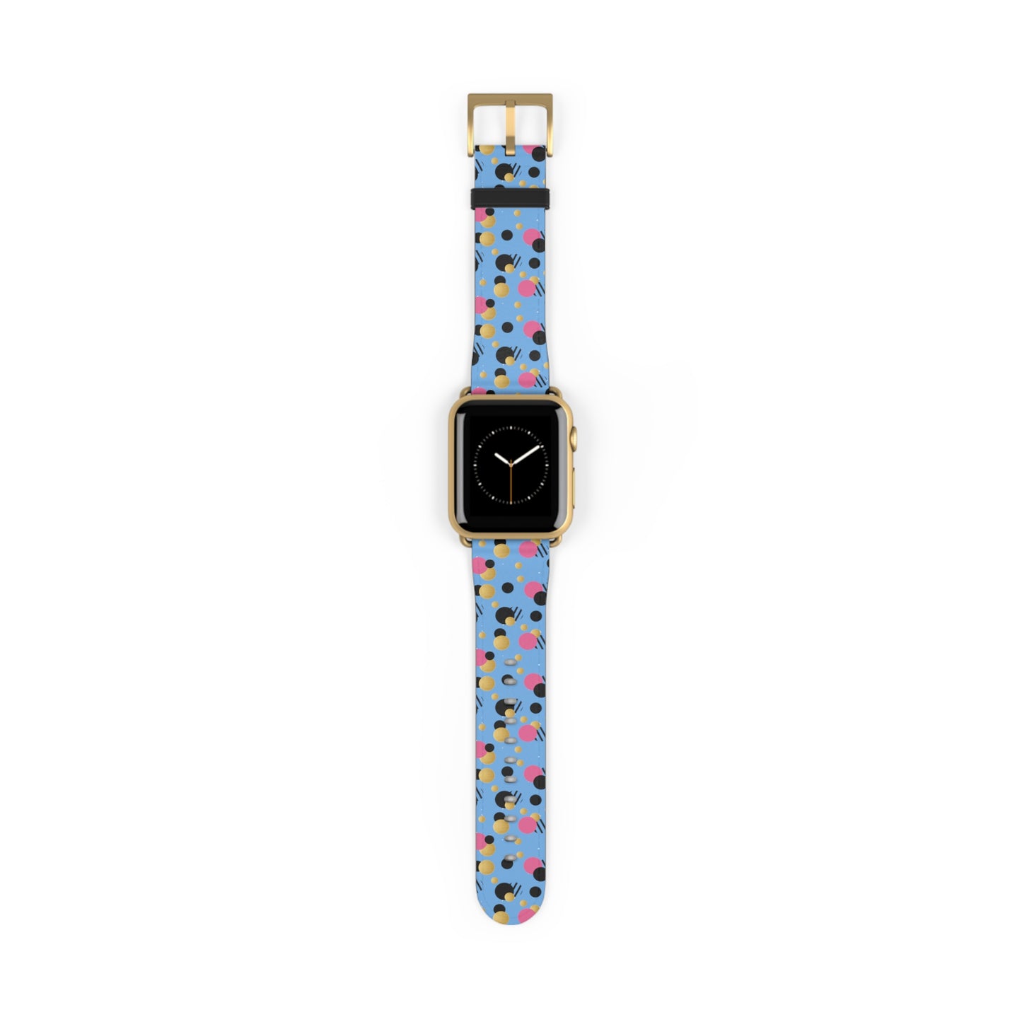 Pink Black Gold Polka Dot light Blue Apple Watch Band