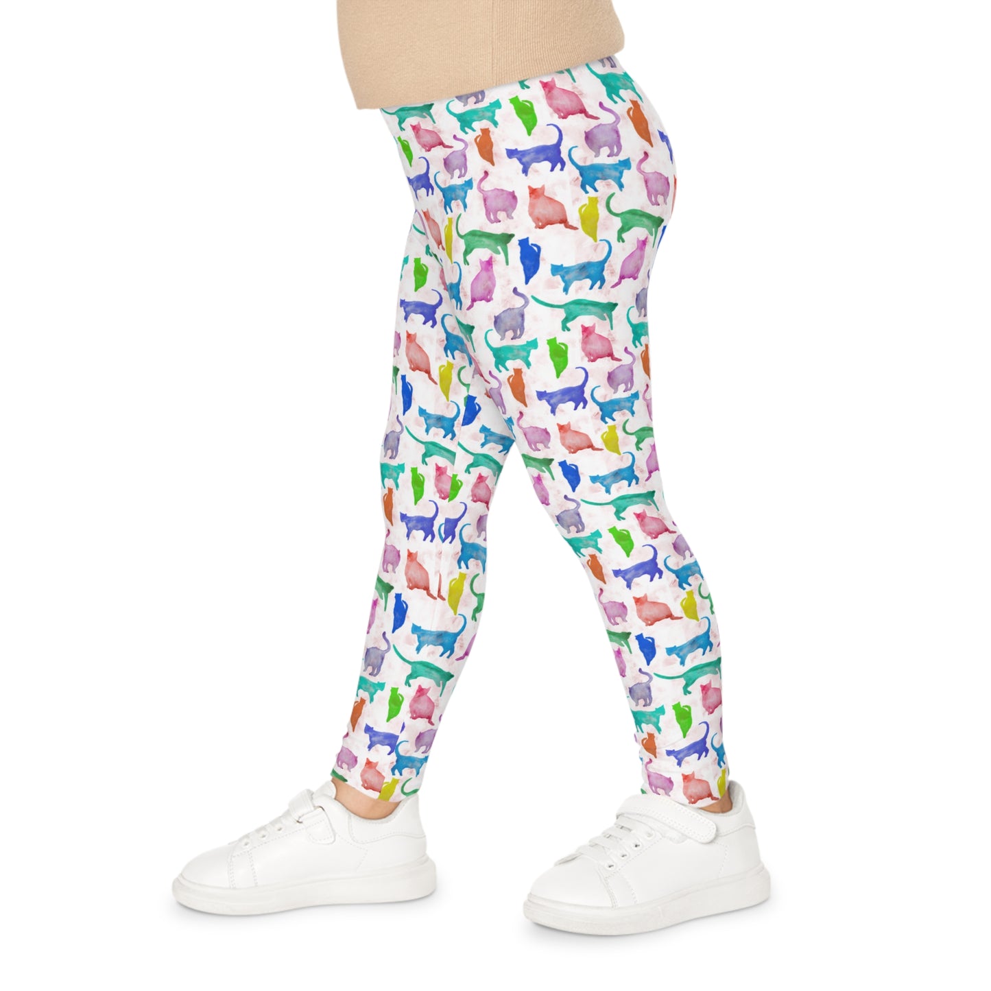 Kids Leggings Pastel cat design Multicolor