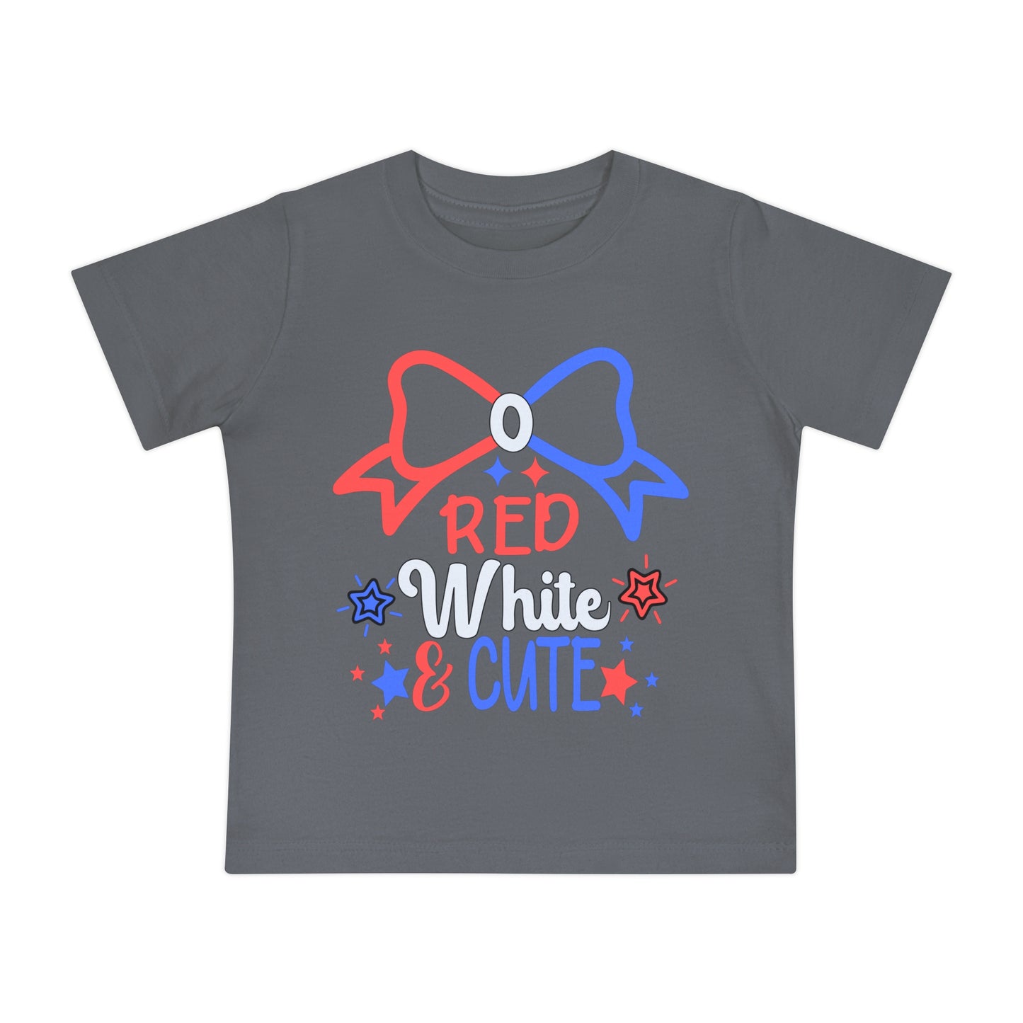 Red White and Cute 4th of July Baby Short Sleeve T-Shirt Patriotic