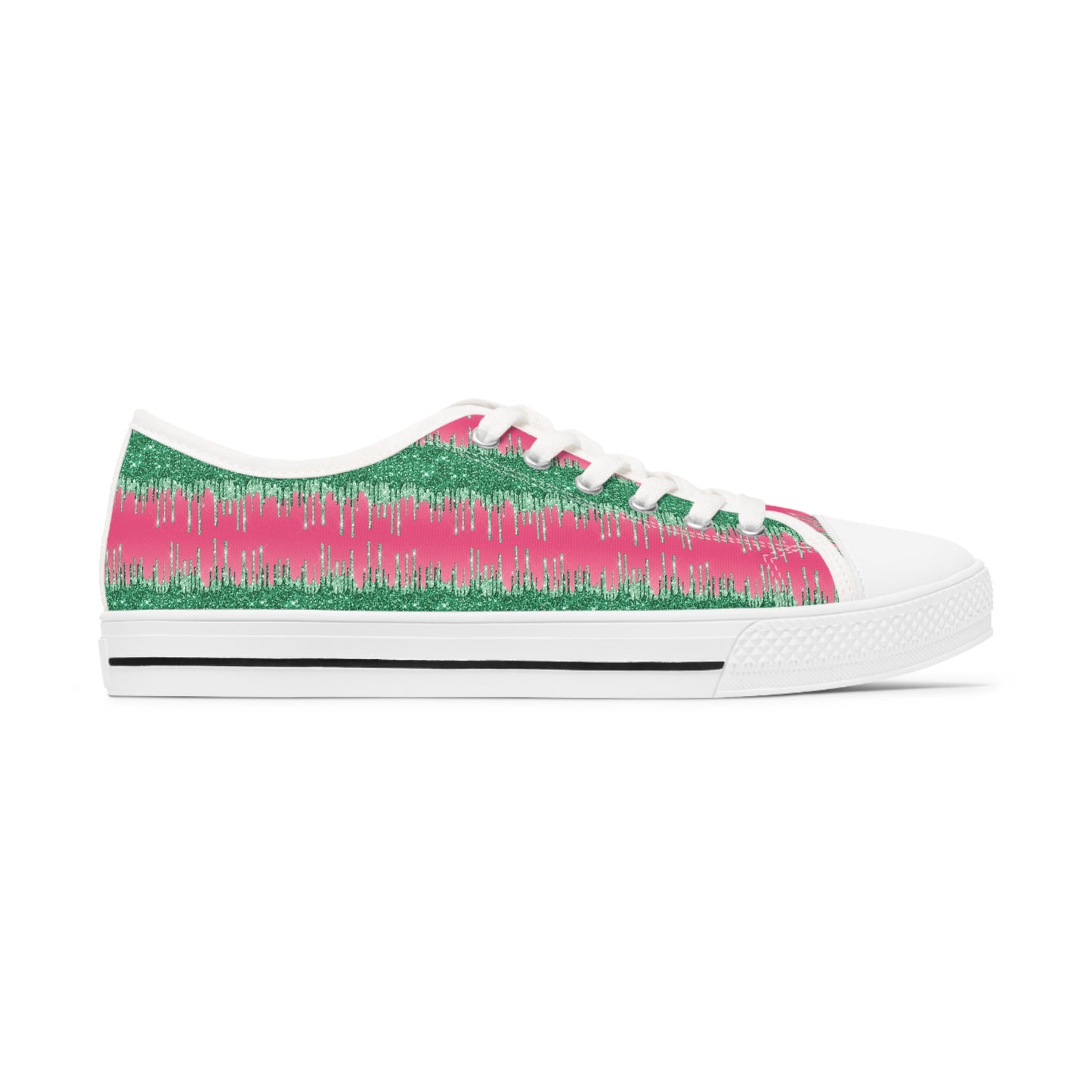 Pink and Green Women's Low Top Sneakers