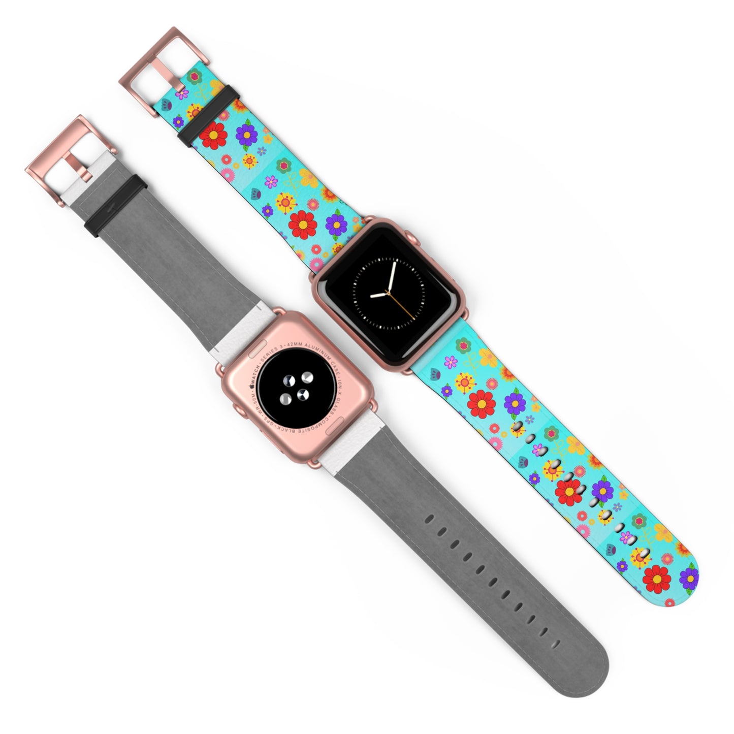 Retro Floral Turquoise Apple Watch Band