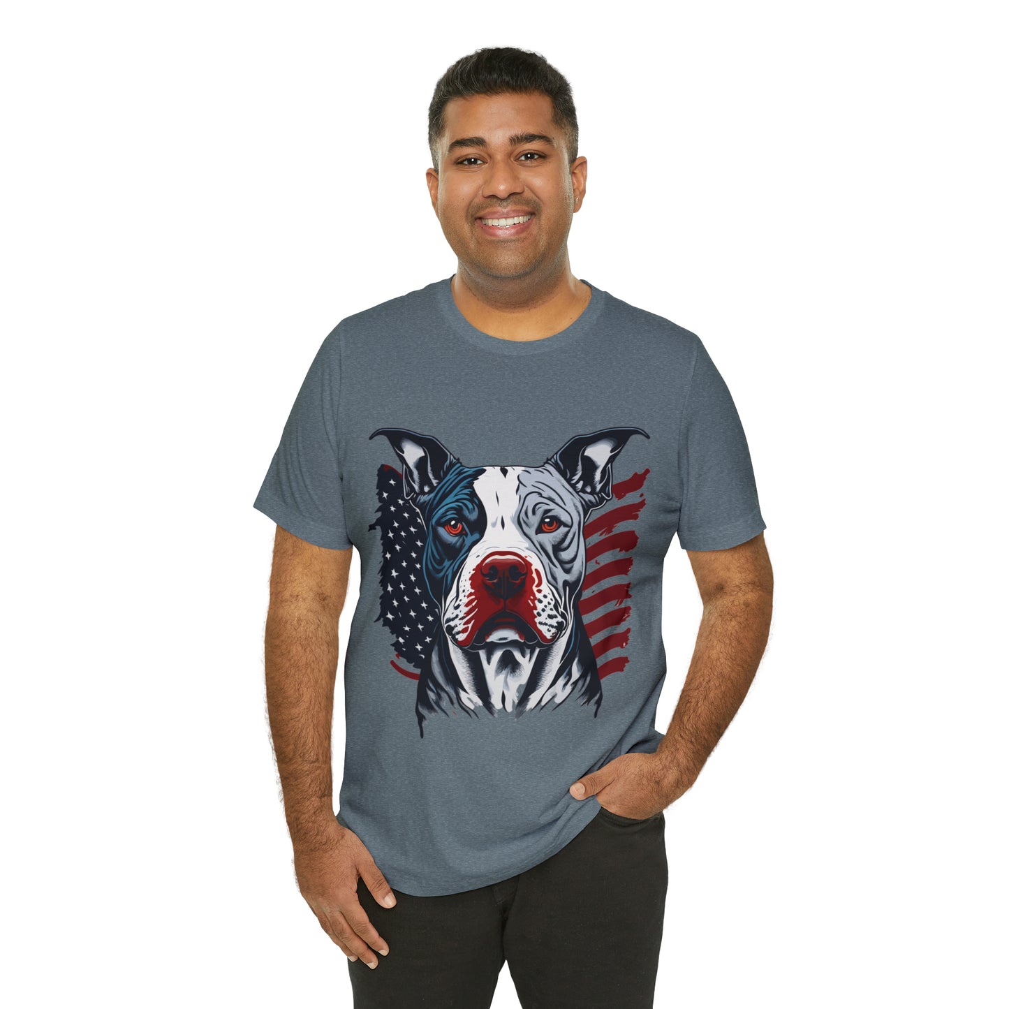 Pit bull 4th of July Unisex Jersey Short Sleeve Tee Patriotic