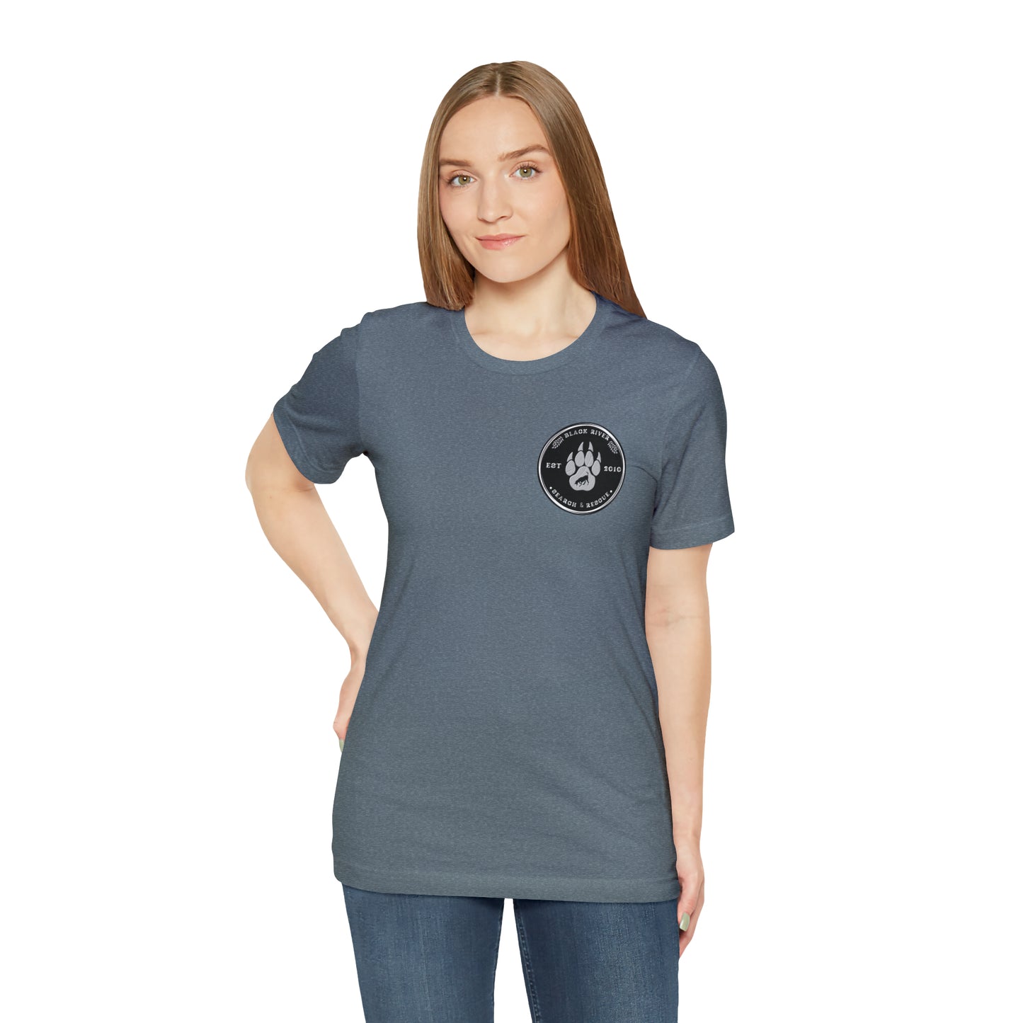 Black River Search & Rescue Logo Black Unisex Jersey Short Sleeve Tee