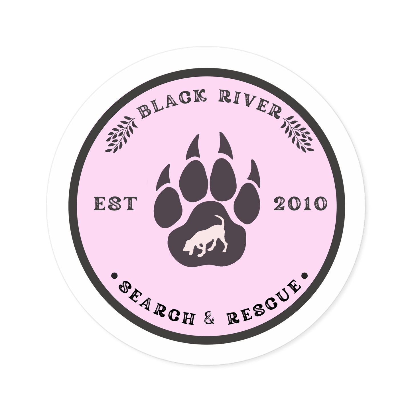 BRSAR Logo Round Stickers, Indoor\Outdoor, Multiple sizes, Light Pink