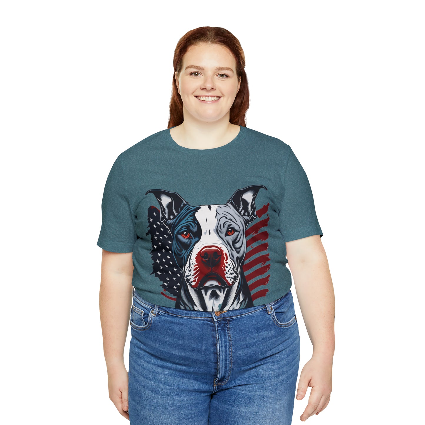 Pit bull 4th of July Unisex Jersey Short Sleeve Tee Patriotic