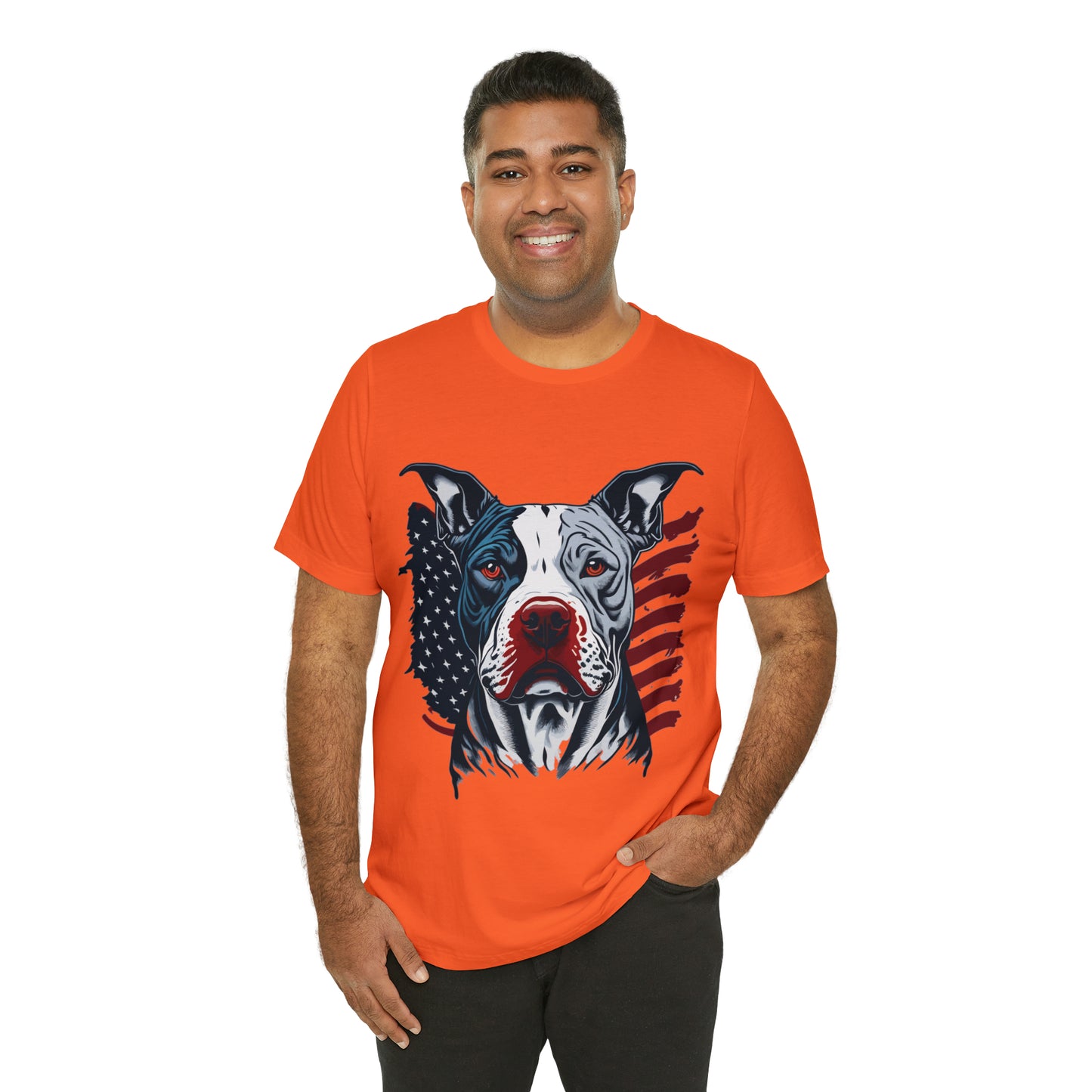 Pit bull 4th of July Unisex Jersey Short Sleeve Tee Patriotic