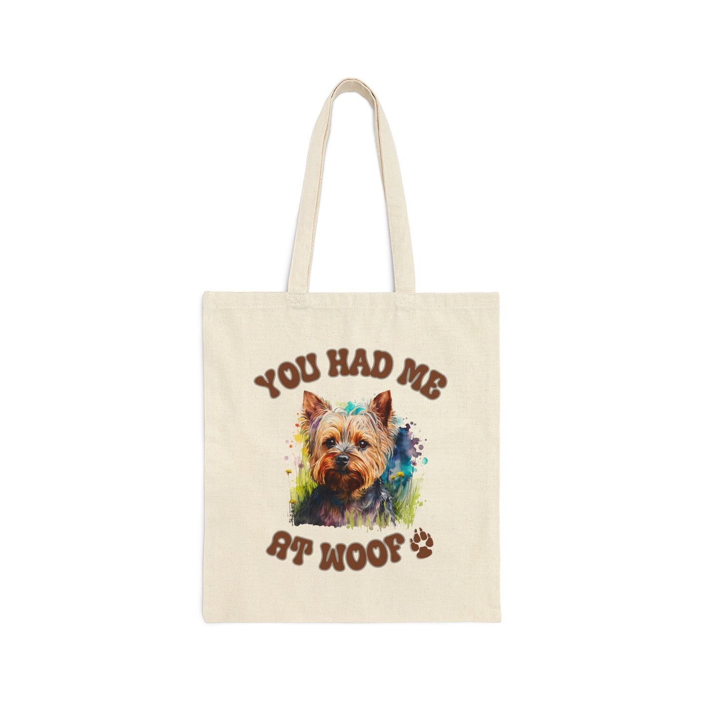 Yorkie Cotton Canvas Tote Bag Yorkshire Terrier bag