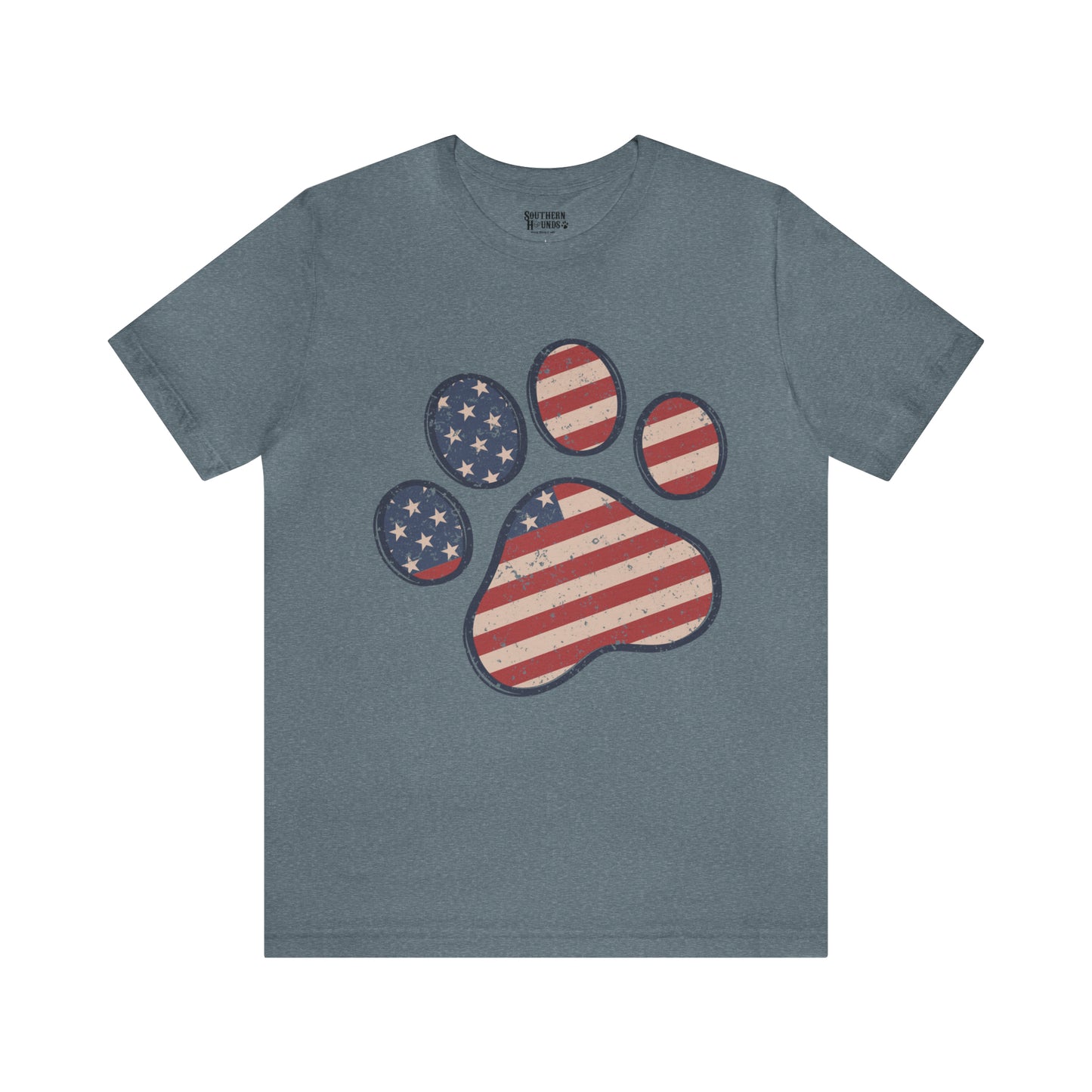 4th of July Pawprint Unisex Jersey Short Sleeve Tee Patriotic American Flag