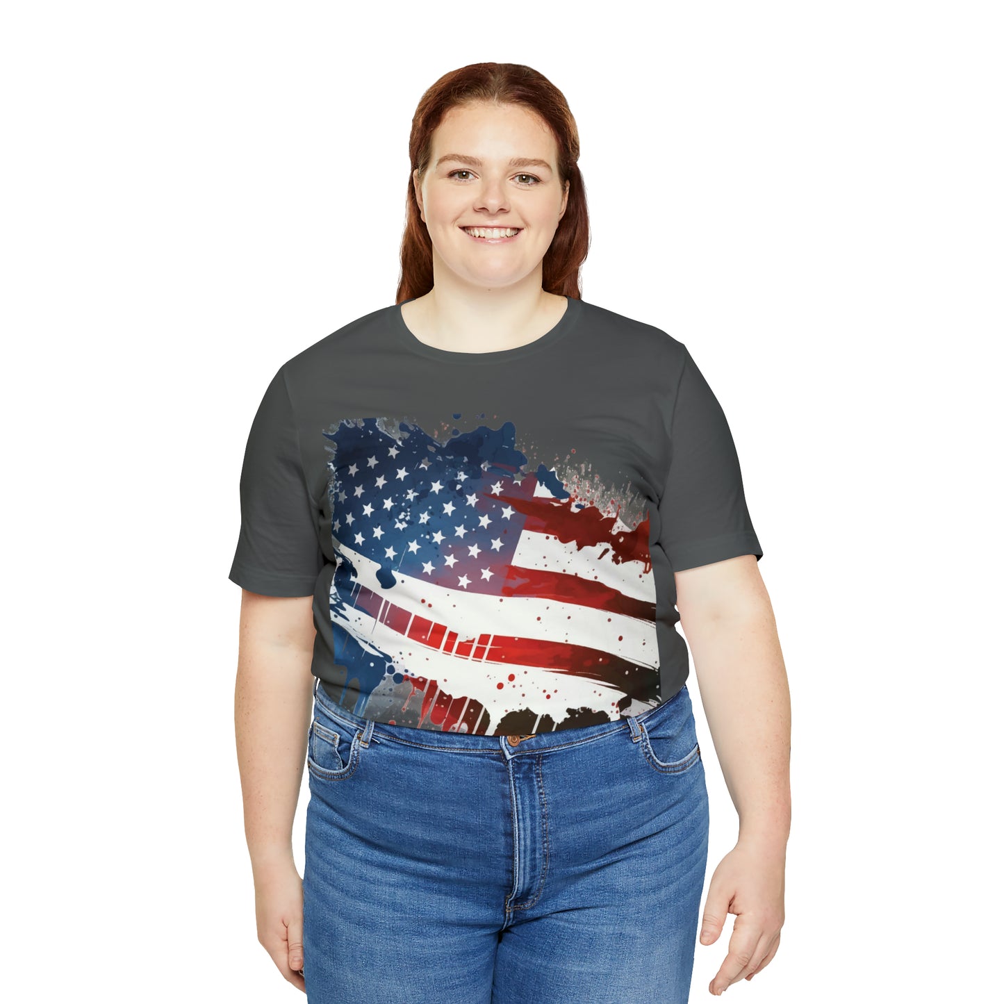 American Flag Unisex Jersey Short Sleeve Tee Patriotic July 4th