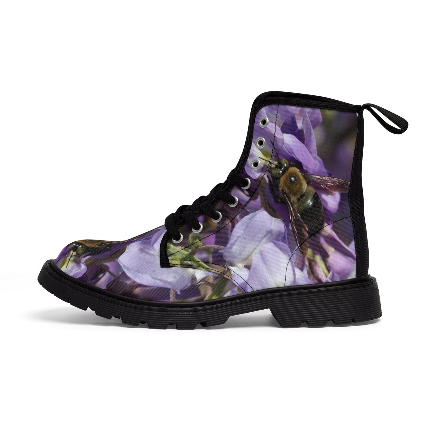 Women's Canvas Boots, Purple Wisteria, Bumblebee