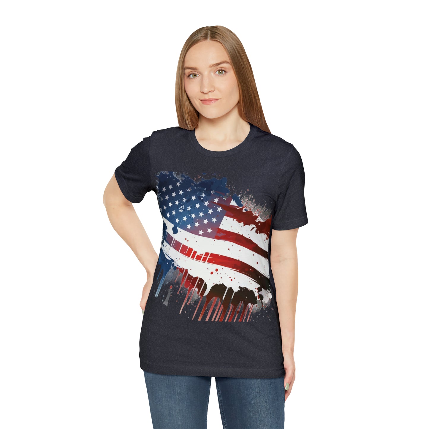 American Flag Unisex Jersey Short Sleeve Tee Patriotic July 4th