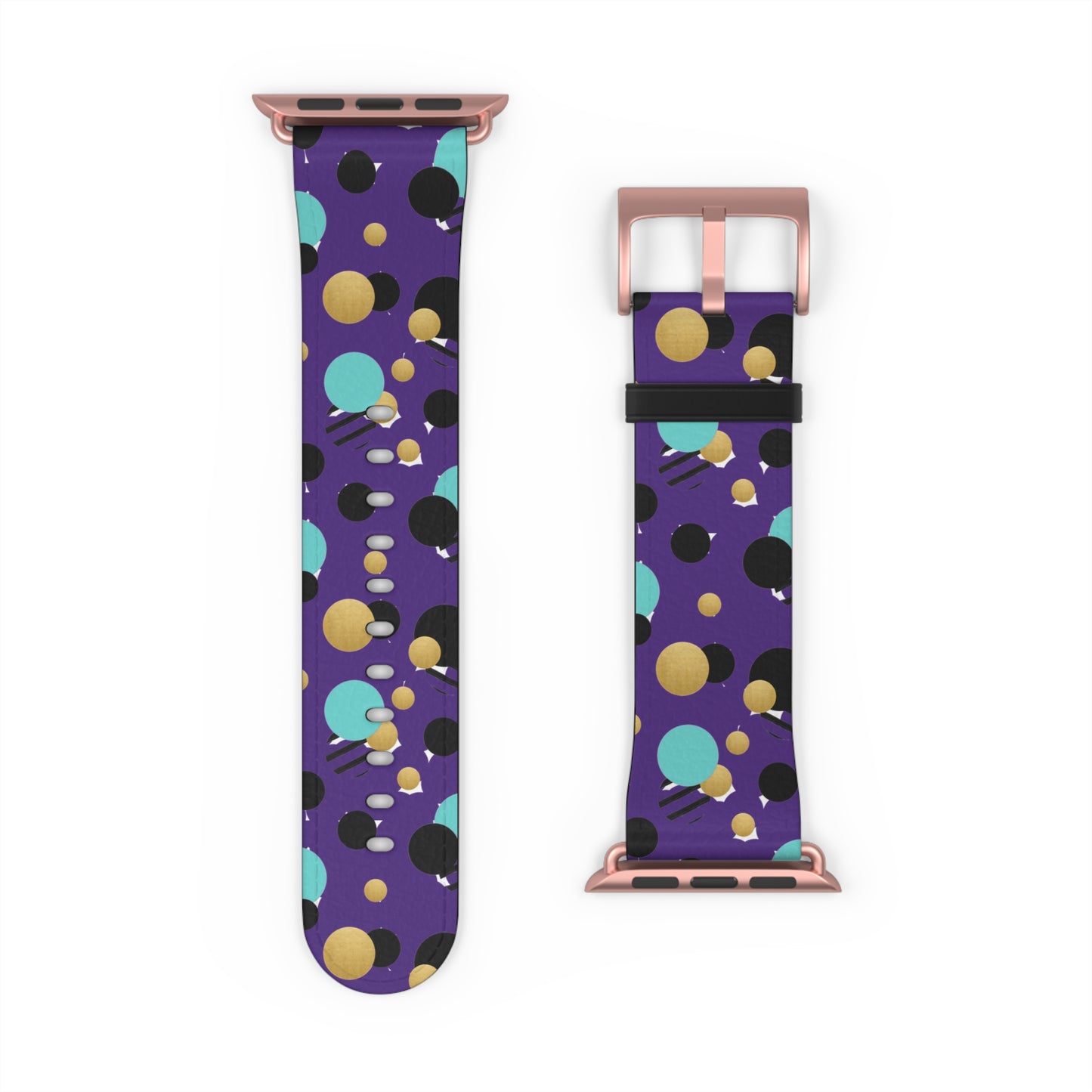Turquoise Black Gold Polka Dot Purple Apple Watch Band