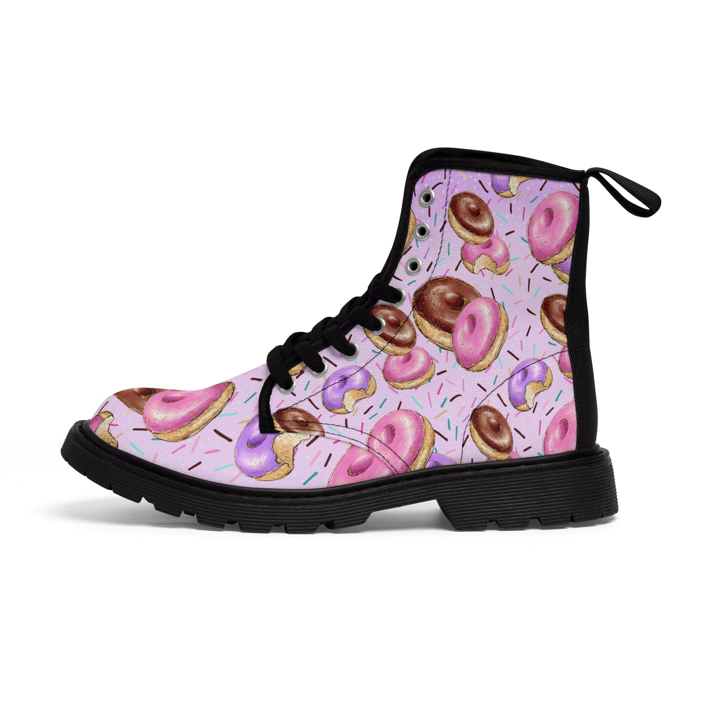 Donut Pink Women's Canvas Boots