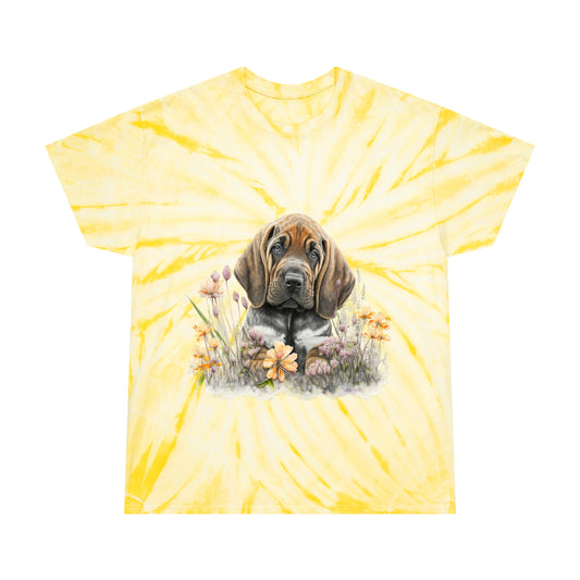 Bloodhound pawprint Love Tie-Dye Tee, Cyclone