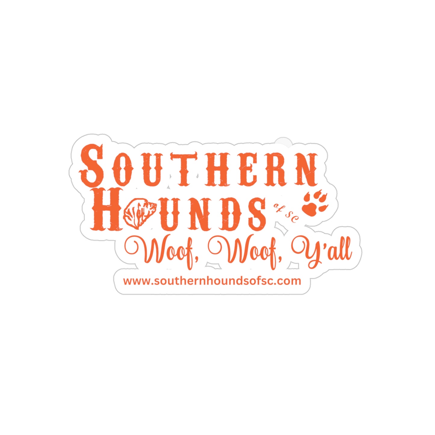 Southern Hounds Transparent Outdoor Stickers, Die-Cut, 1pcs, Orange