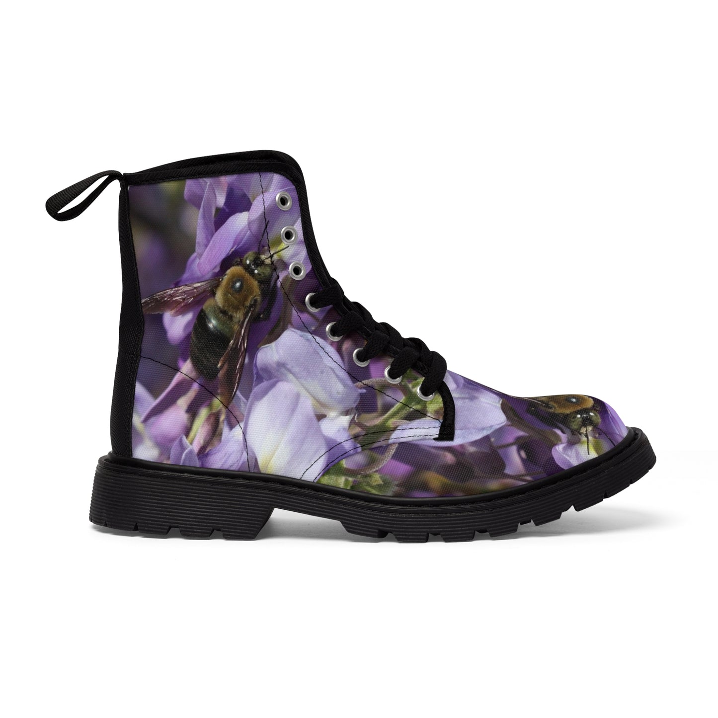 Women's Canvas Boots, Purple Wisteria, Bumblebee