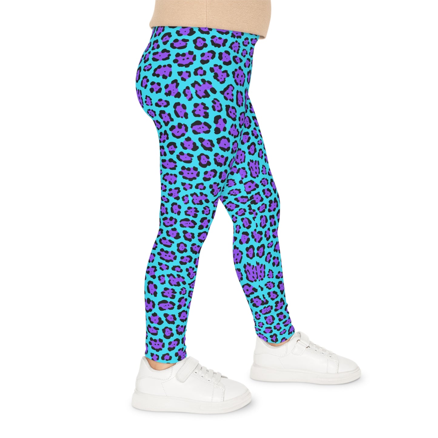 Kids Leggings Leopard print blue purple small print