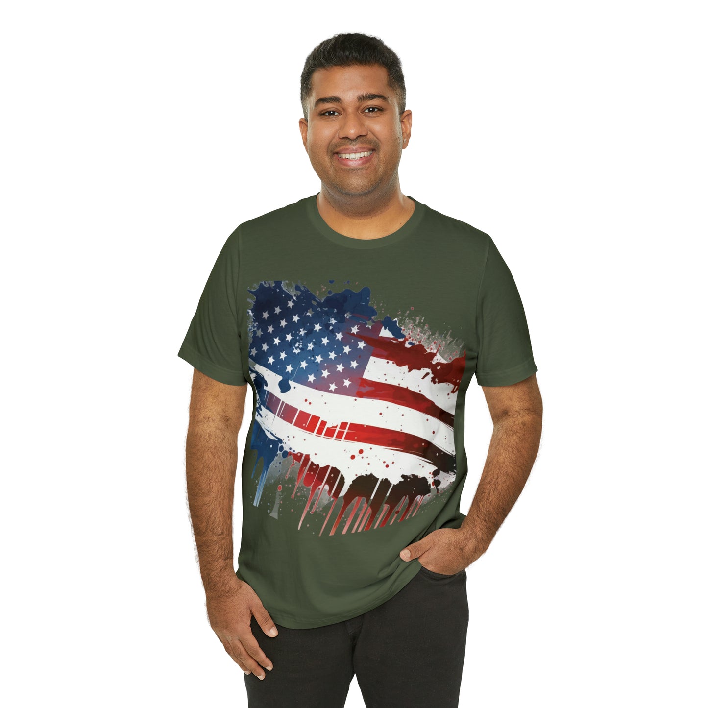 American Flag Unisex Jersey Short Sleeve Tee Patriotic July 4th