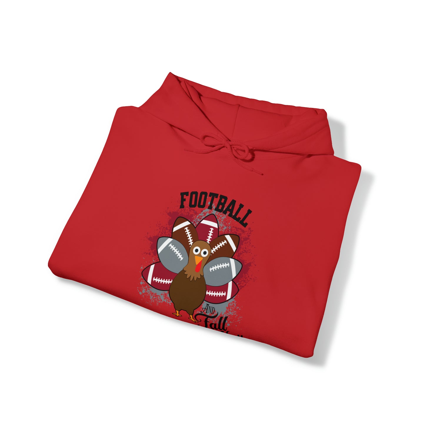 Custom Crimson and Gray Football and Fall Hooded Sweatshirt