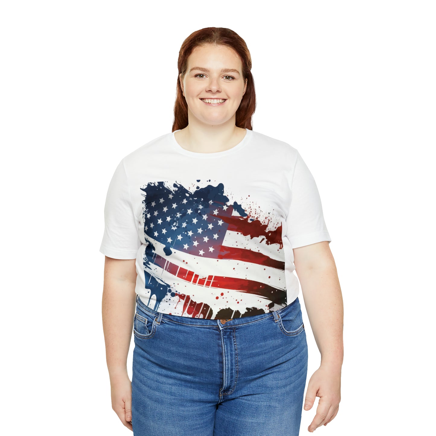 American Flag Unisex Jersey Short Sleeve Tee Patriotic July 4th