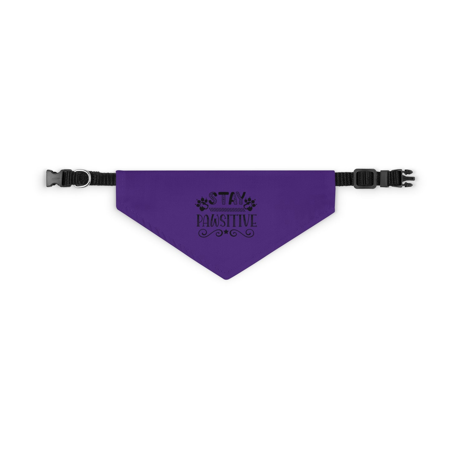 Pet Bandana Collar, Stay Pawsitive, Purple