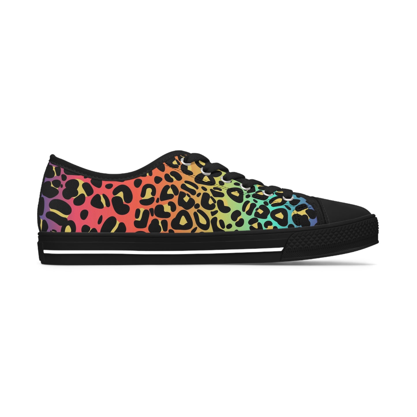 Women's Low Top Sneakers, Rainbow leopard print