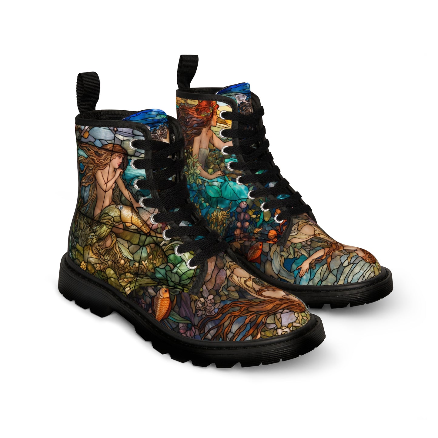 Women's Canvas Boots, Mermaid