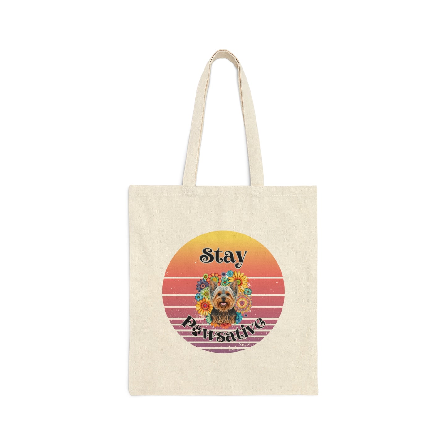 Yorkie Cotton Canvas Tote Bag Yorkshire Terrier bag