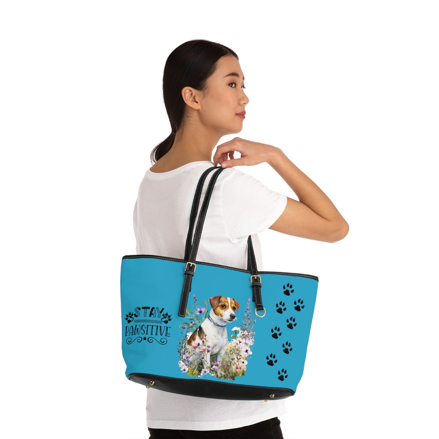 Jack Russell Turquoise Leather Shoulder Bag You had me at Woof Stay Pawsitive