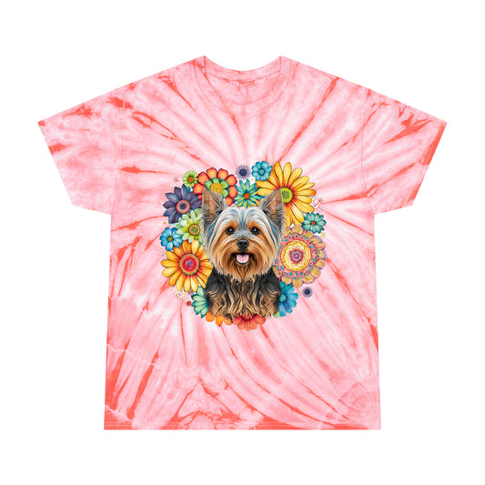 Yorkie pawprint Love Tie-Dye Tee, Cyclone