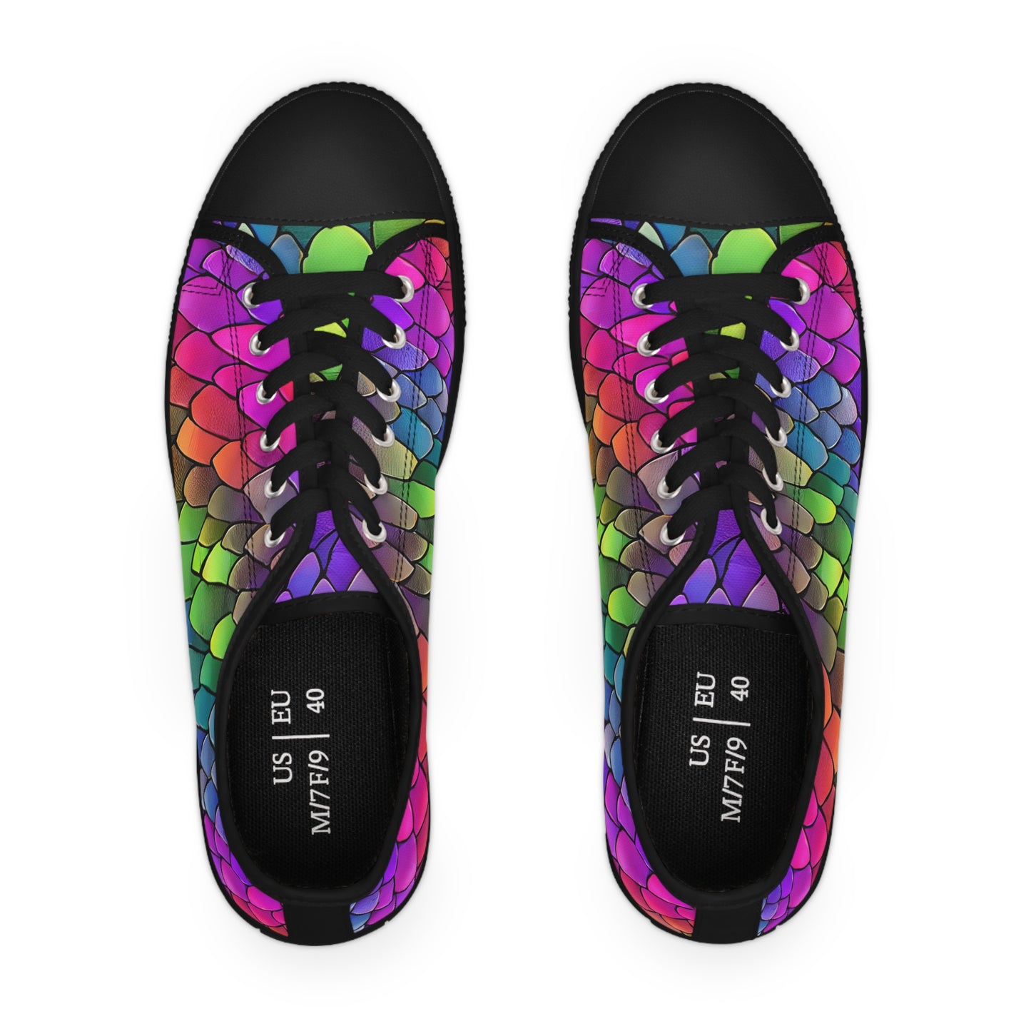 Multicolor Dragon Scales Women's Low Top Sneakers