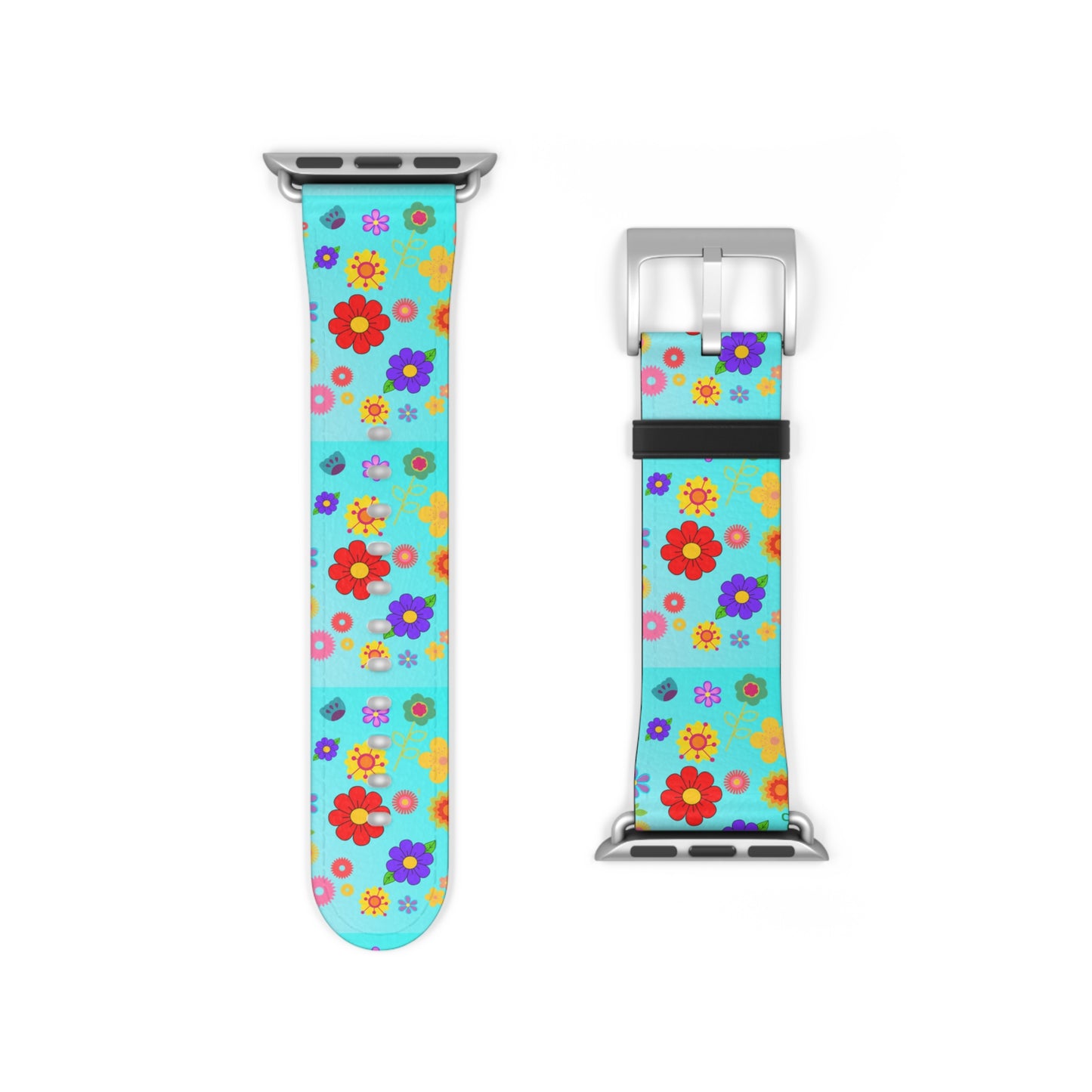 Retro Floral Turquoise Apple Watch Band