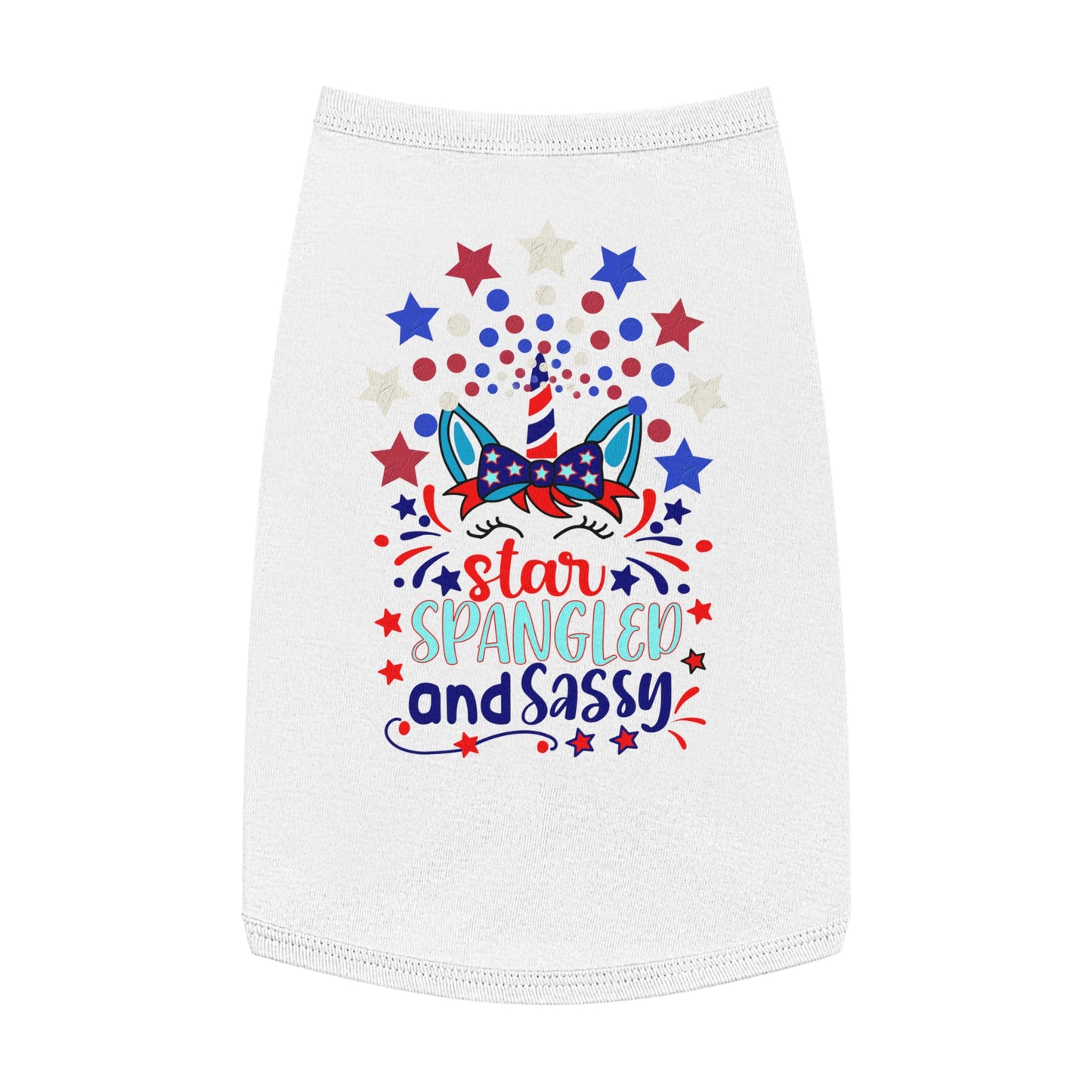 Patriotic Pet Shirt 4th of July Star Spangled and Sassy