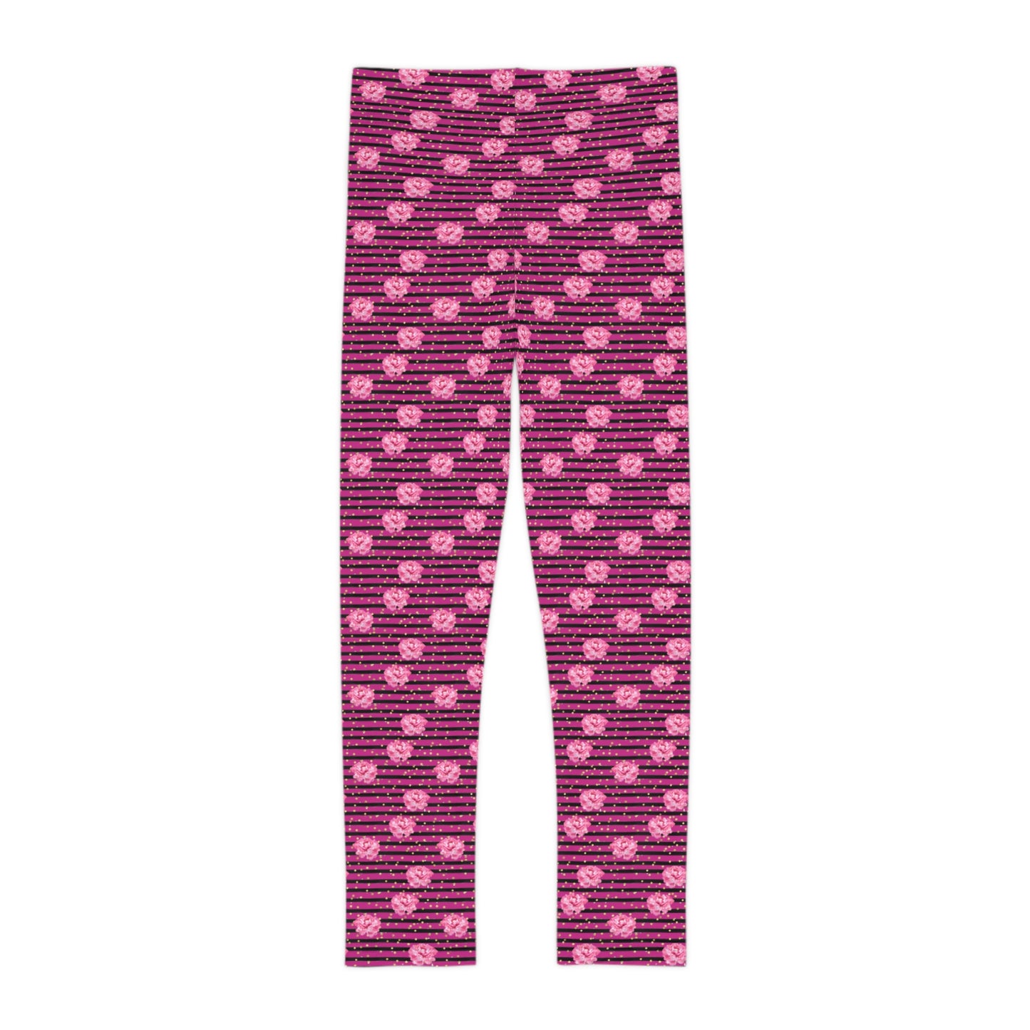 Girls colorful pink and rose gold dot leggings