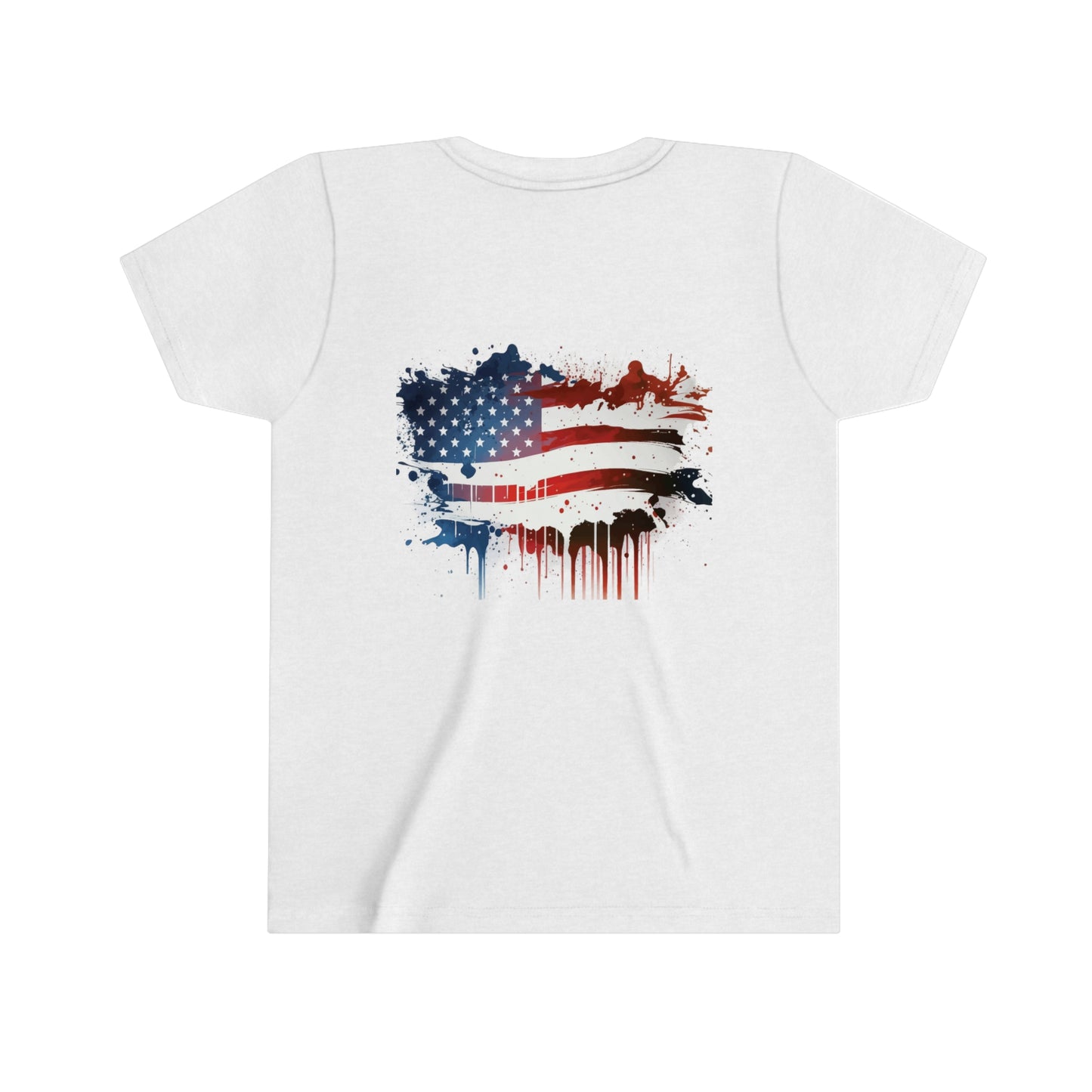 T-Rex July 4th Youth Short Sleeve Tee Patriotic American Flag Dinosaur t-shirt