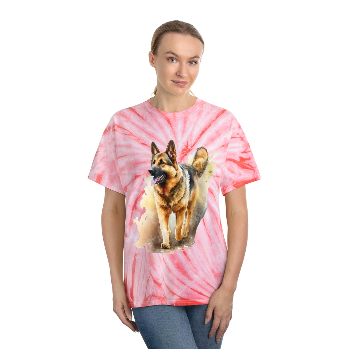 German Shepard pawprint Love Tie-Dye Tee, Cyclone