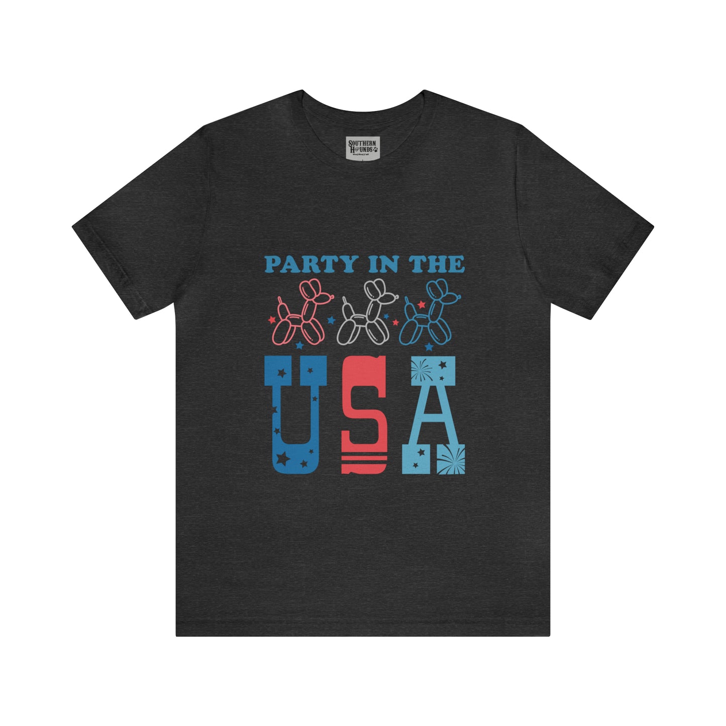 4th of July Party in the USA Unisex Jersey Short Sleeve Tee Patriotic American Flag Retro