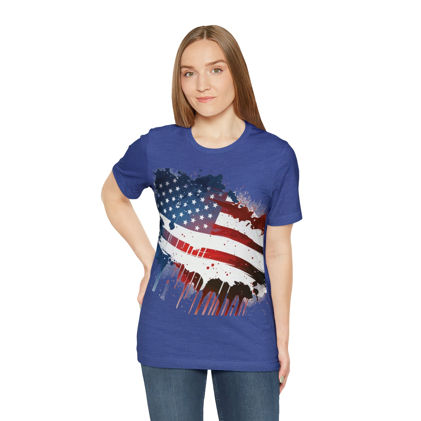 American Flag Unisex Jersey Short Sleeve Tee Patriotic July 4th