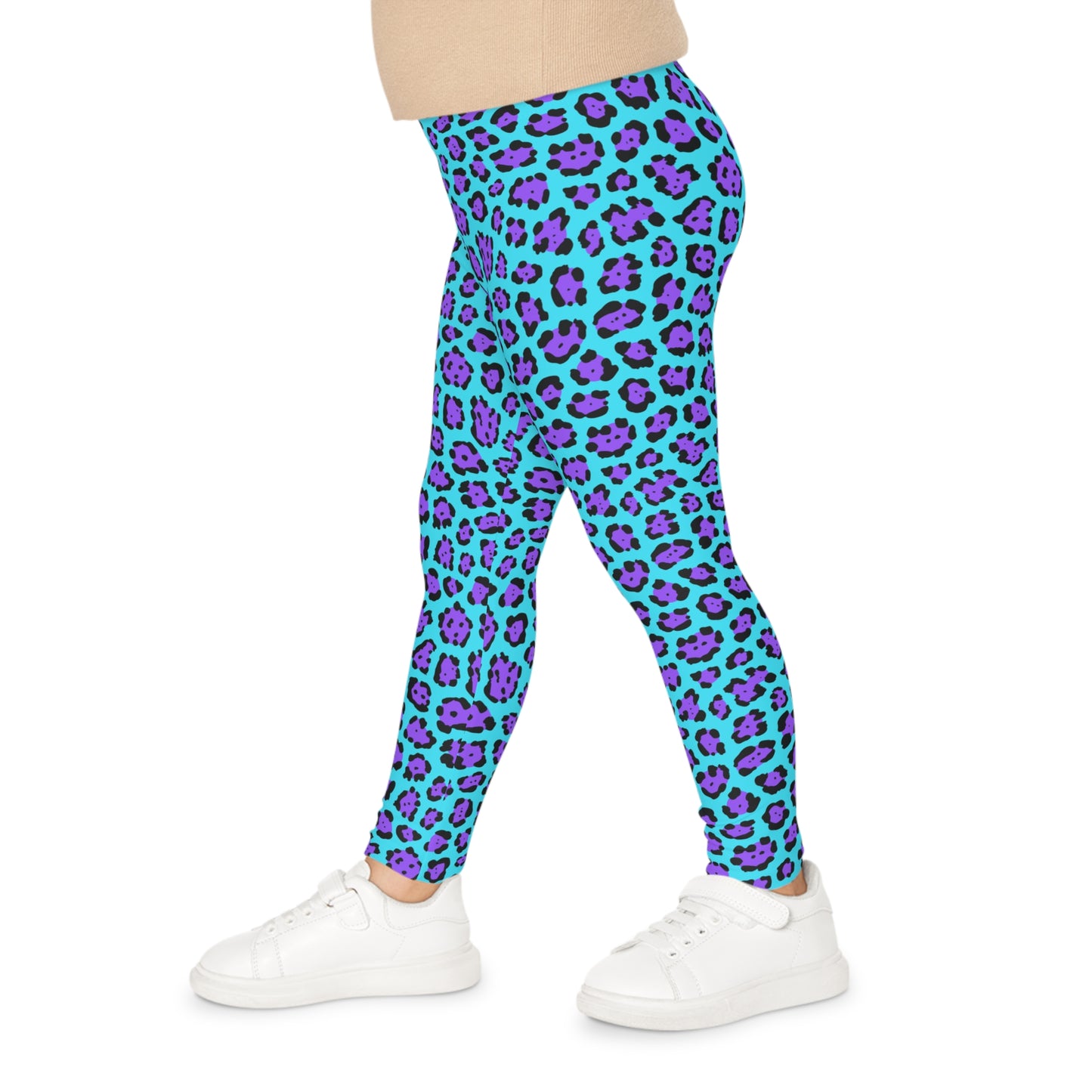 Kids Leggings Leopard print blue purple small print